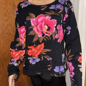 White Stag Floral Sequin Beaded Long Sleeve Top Ladies XL 16/18